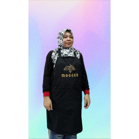 Apron celemek koki masak dapur cuci piring custom logo sablon / bordir