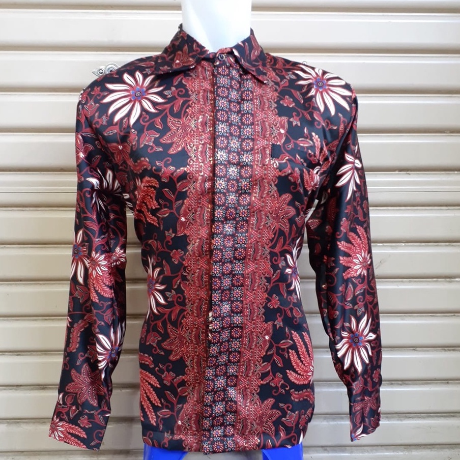 KEMEJA BATIK PRIA / KEMEJA MOTIF BATIK LENGAN PANJANG DAN LENGAN PENDEK MOTIF PISANG MERAH