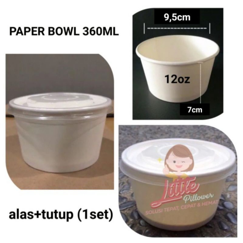 Paper Bowl 360ml-Mangkuk Sup Kertas-Food Tray-Mangkuk Murah