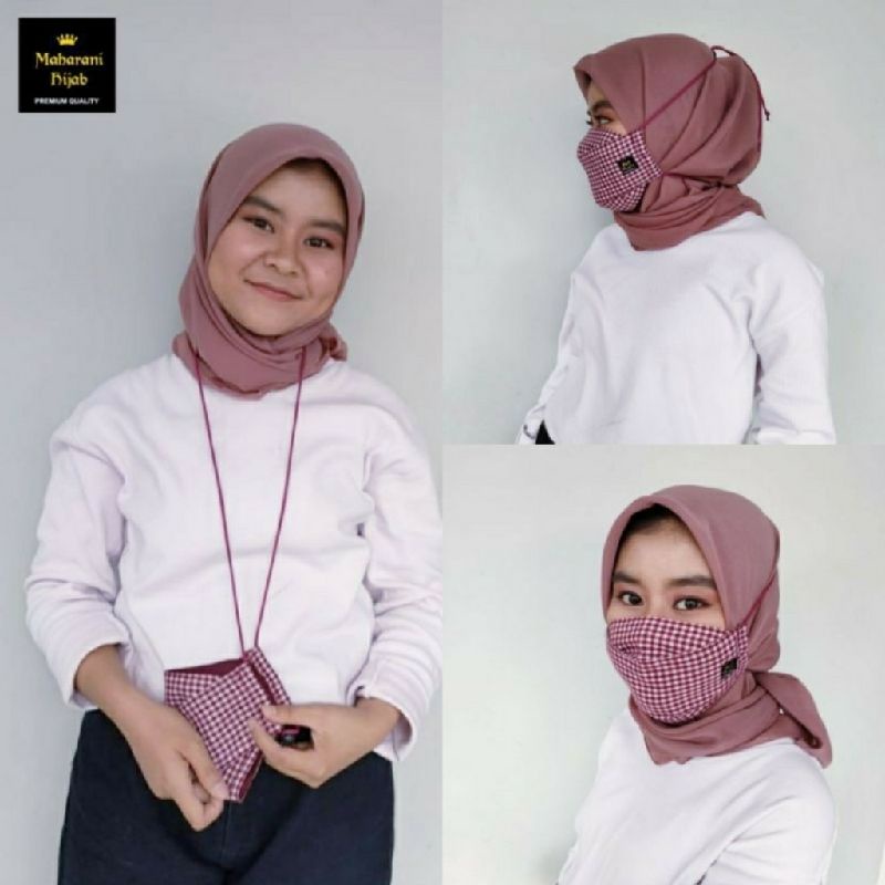 Masker Hijab Kain 3D