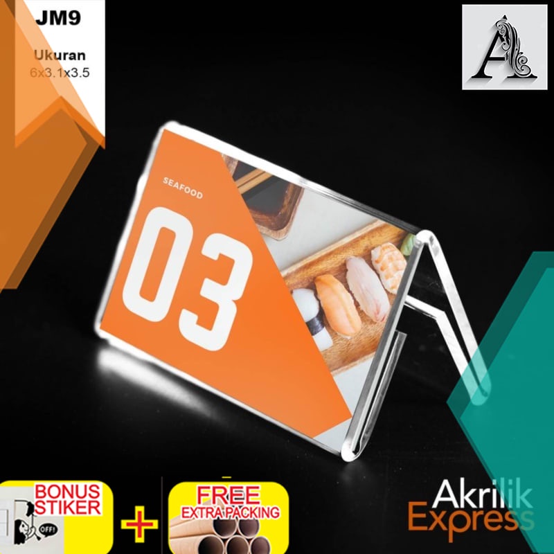 

Grosir Termurah / Price tag / Sign holder akrilik JM009/