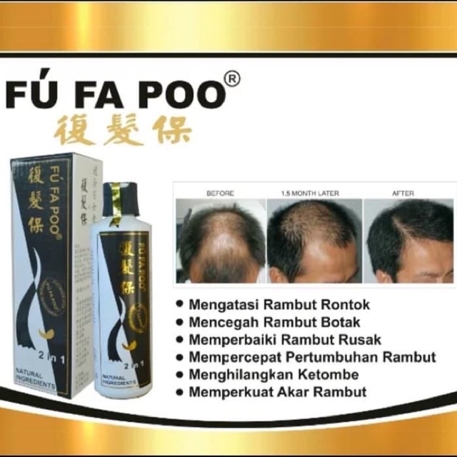 ORIGINAL 100% SHAMPOO FU FA POO anti rontok 250ml