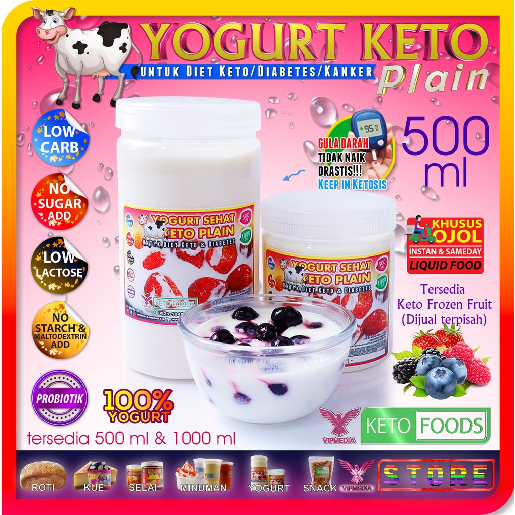 

YOGURT SEHAT KETO & DIABETES NO SUGAR PLAIN 500 ml