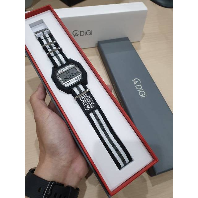 Alexandre Christie AC 9224 Digital Black Canvas Black Grey For Unisex Original