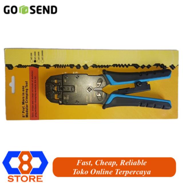 TANG CRIMPING RJ45 RJ11 TANG CRIMPING BIRU HT-200R CRIMPING TOOL