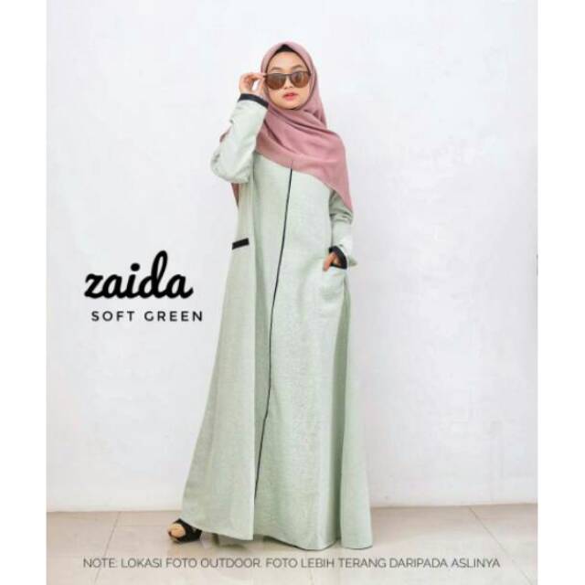 Zaida dress by hazirah.id gamis simple daily bahan triji serat kayu