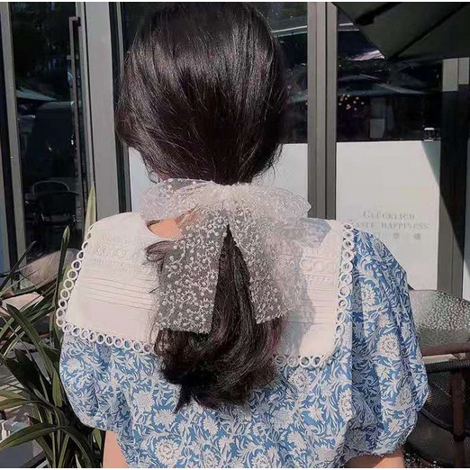 Ikat Rambut Korea Perempuan Dewasa Model Pita Kain Berjaring Mutiara Pearl Aksesoris Jepitan lucu gaya korea AK174