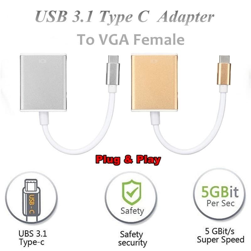 ADAPTOR CONVERTER TYPE C TO VGA FEMALE
