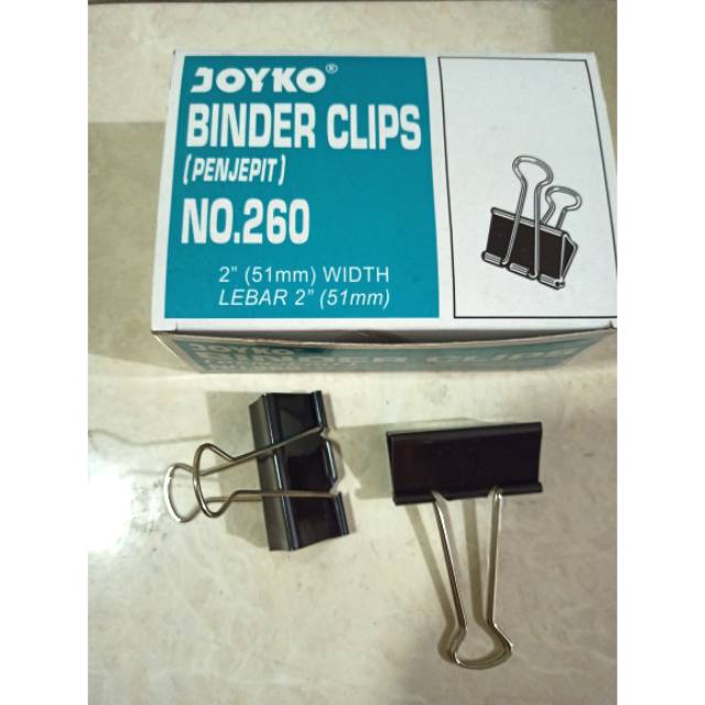 

Binder Clips Joyko nomor 260 / penjepit kertas ukuran nomor 260 per pcs