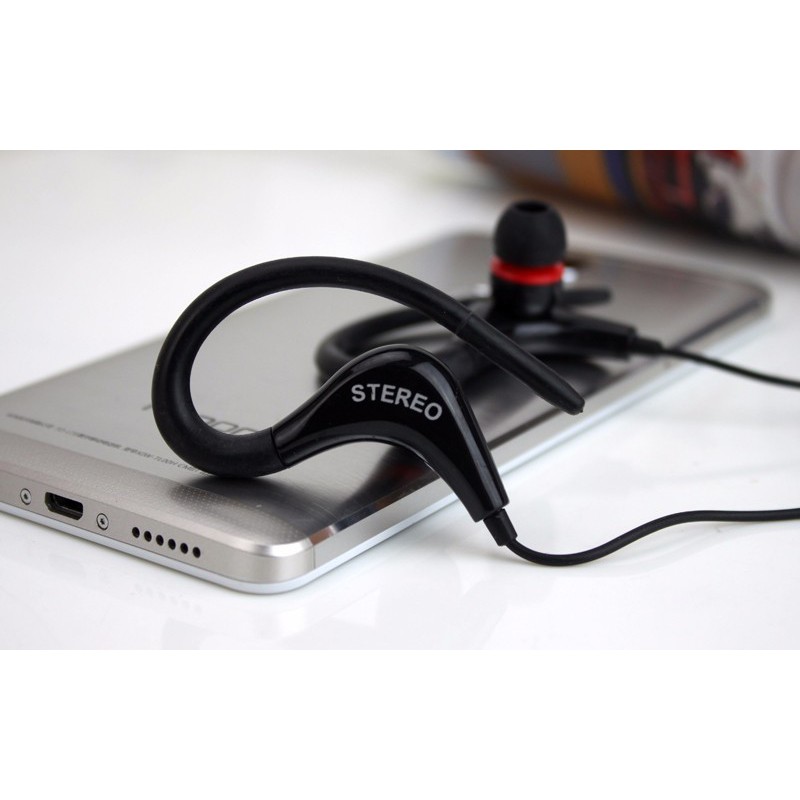 Earphone Sport Extra Bass Handsfree dengan Microphone - Black