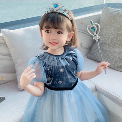 DR144-Dress Anak Gaun Pesta Frozen Princess Elsa