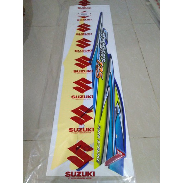 STIKER BODY STRIPING SHOGUN 125 R LAMA BIRU FULL ORIGINAL
