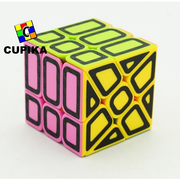 Rubik 3x3 Lefun WINDMILL Carbon Bolong termurah Unik