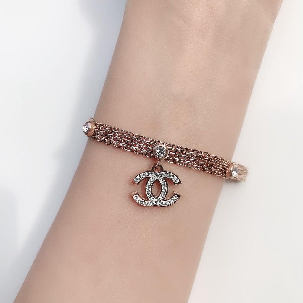 COD gelang tangan fashion wanita titanium asli anti karat korea style model CH sisik ular