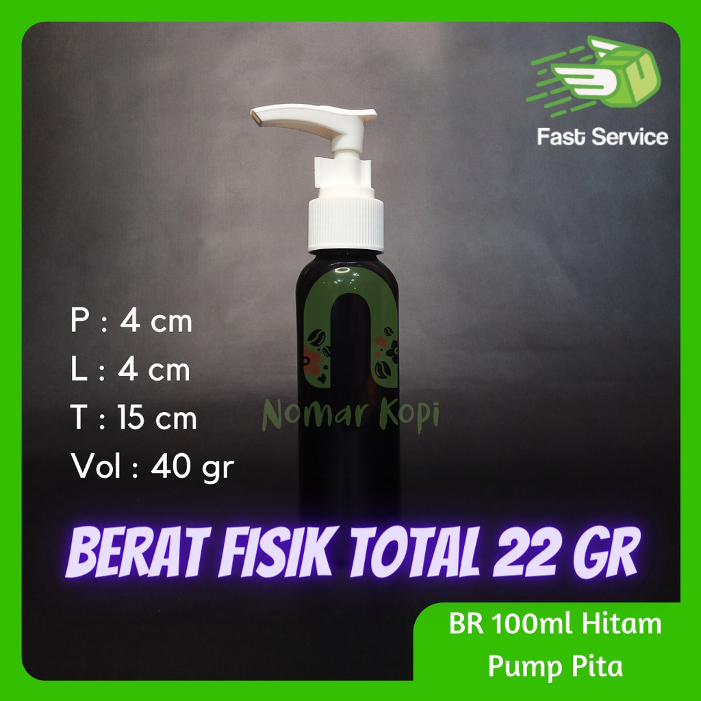 Botol 100ML BR HITAM Pump Lotion