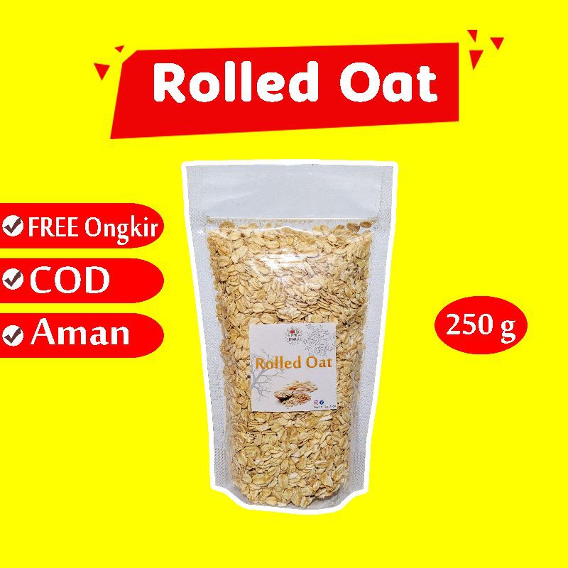 Jual ROLLED OAT 250GR OATMEAL GANDUM UTUH OATS KASAR NATURAL SEREAL UNTUK DIET DEBM KETO MAKANAN