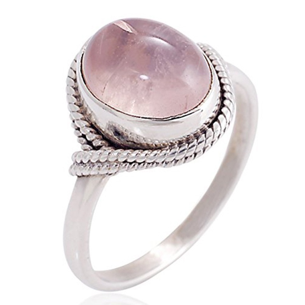 Hu Hu Hu Hu Hu Alat Bantu Pasang Kacamata♡ Cincin Batu Kuarsa Imitasi Bentuk Oval Warna Rose Gold Gaya Vintage Untuk Wanita