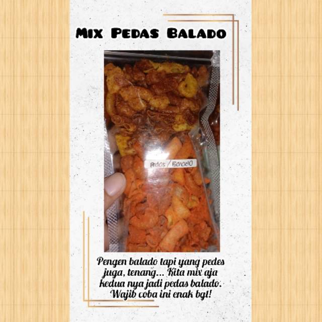 

Makaroni Mix Pedas Balado/Mix Rasa/Cemilan Enak