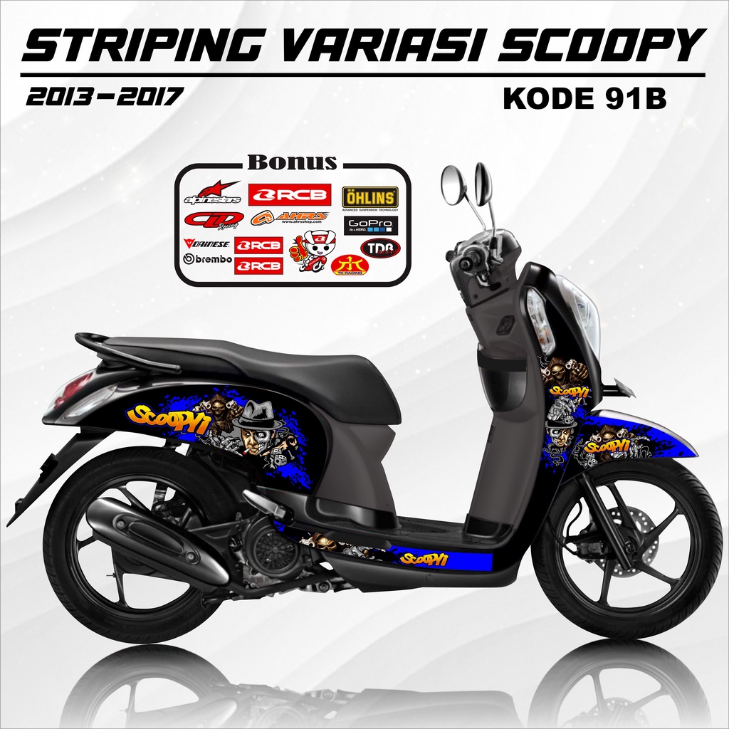 Striping Scoopy Stiker Scoopy 2013/2017 Kode 91