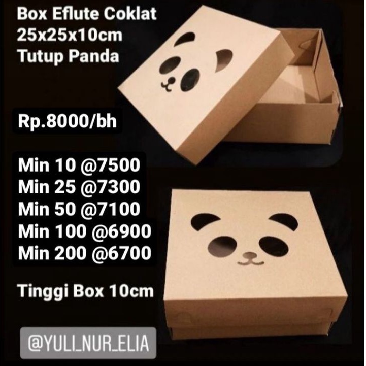 

Box Eflute 25x25x10cm Tutup Panda