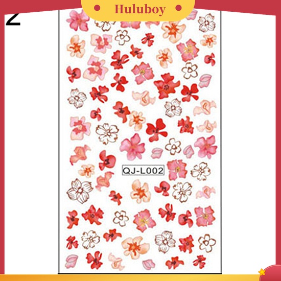 Huluboy Huluboy♡ Stiker Decal Motif Daun Maple / Bunga / Kupu-Kupu Untuk Dekorasi Manicure / Nail Art Butterfly