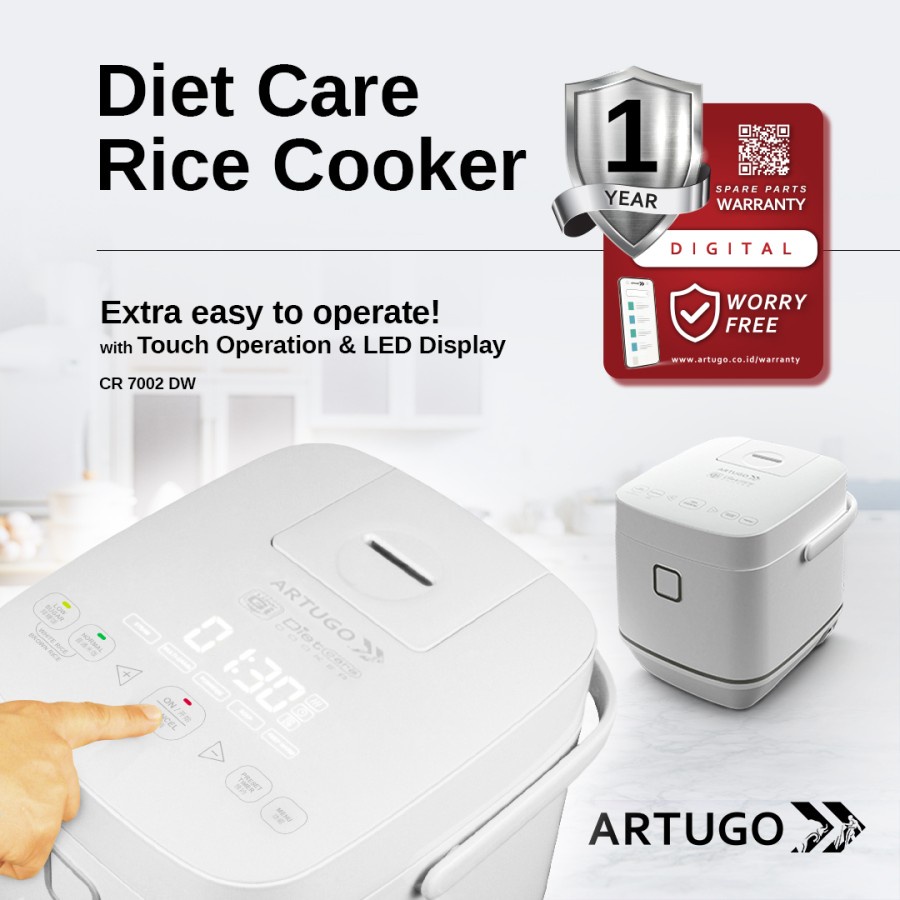 Artugo Rice Cooker Low Carbo CR 7002 DW Kapasitas 2 Liter