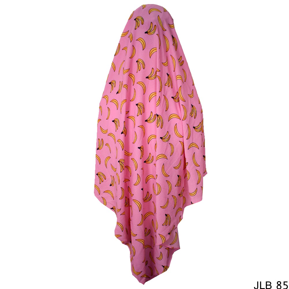 Kerudung Motif Pisang Bubble Pop Merah Muda - JLB 85