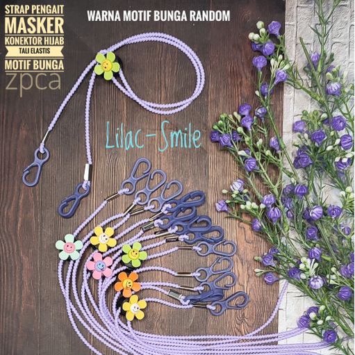 Strap Pengait Masker clay Mask Motif Bunga