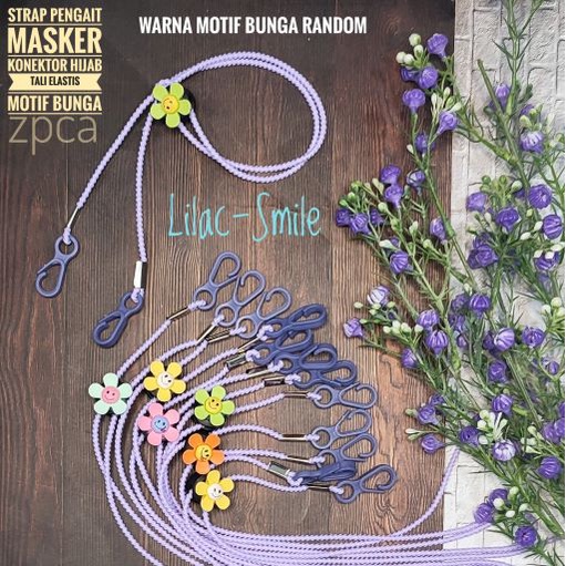 Strap Pengait Masker clay Mask Motif Bunga