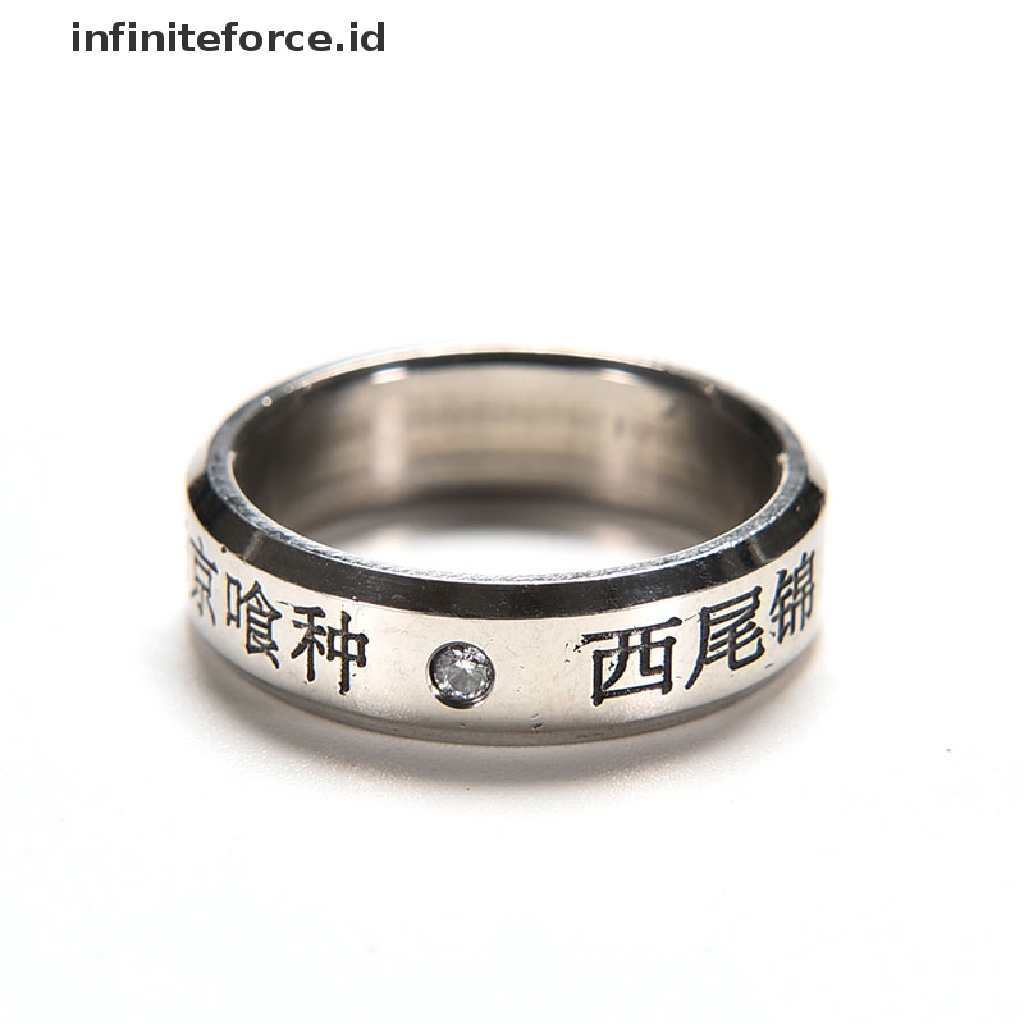 1pc Cincin Cosplay Anime Tokyo Ghoul Ken Kaneki Bahan Titanium