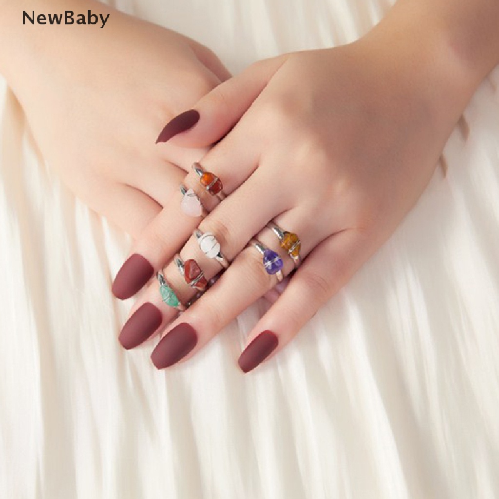 Newbaby Cincin Batu Kuarsa Resin Alami Rock Adjustable Untuk Wanita