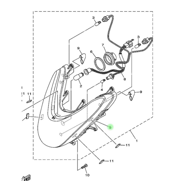 REFLEKTOR LAMPU DEPAN MIO SOUL ASLI ORI YAMAHA 14D H430A 00