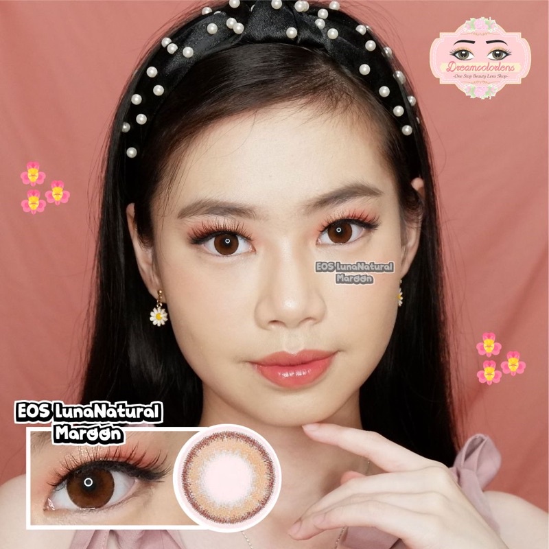 Softlens EOS Luna Natural Maroon / Brown / Coklat Normal Minus Beda Minus
