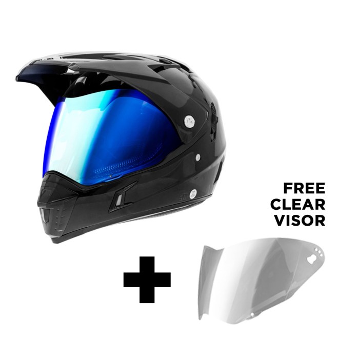 HELM SNAIL MX311 WITH BLUE VISOR