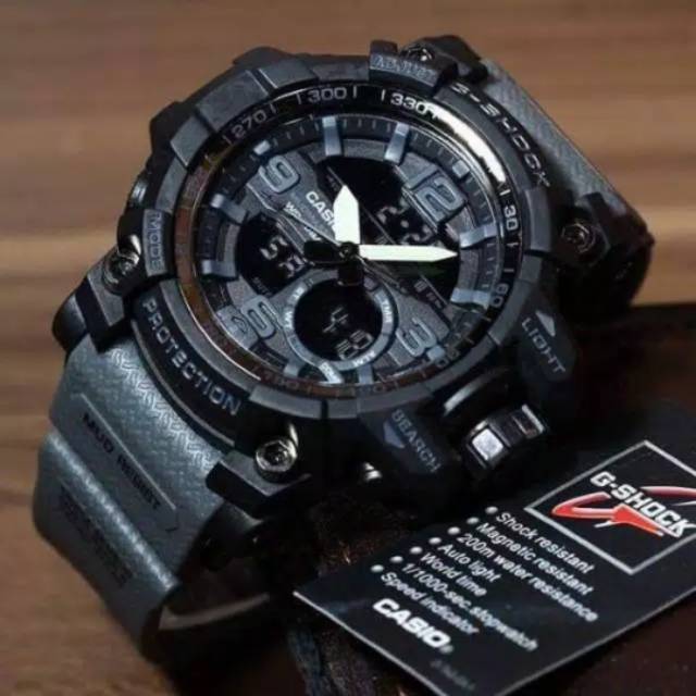 Jam Tangan Casio Gshock GG1000 Water Resist Renang - Jam Tangan Fashion Pria - Hitam tali Abu