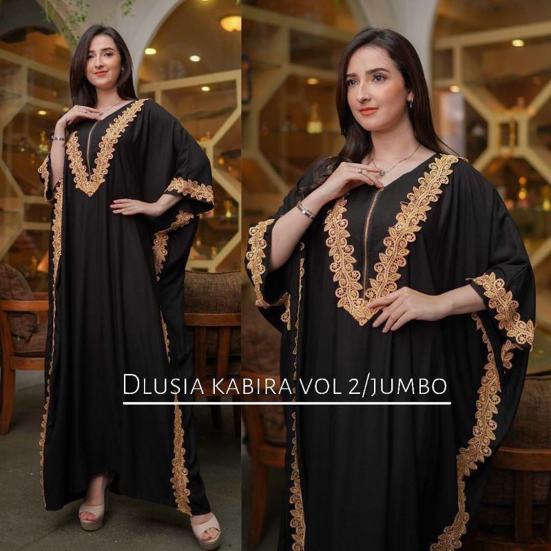 Dress Rayon Jumbo Dlusia Kabira Resleting Depan Busui Bumil Maxidress Kekinian Terbaru