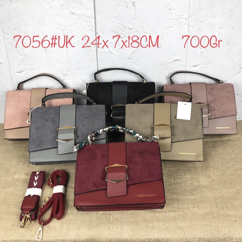 Tas CnK Suede 2 Tali Panjang 24cm (7056)