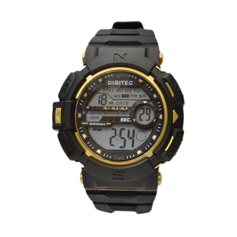 JAM TANGAN PRIA ORIGINAL Digitec DG 3024 T hitam list gold