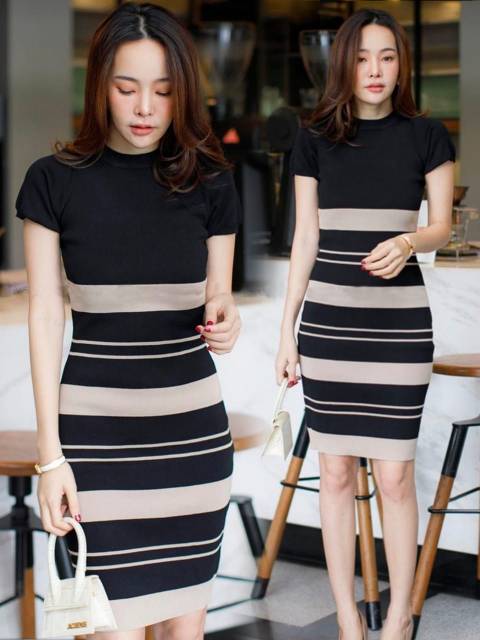 DRESS TANIA RAJUT BG9 / BAJU / TERUSAN / WANITA / DRESS RAJUT KOREA / BODYCON / TERMURAH