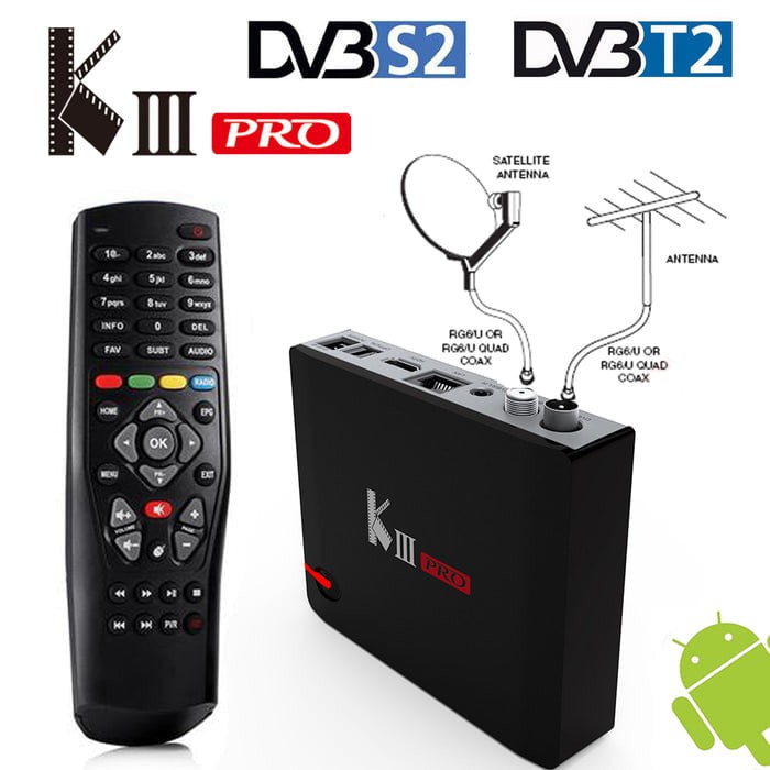 Dijual Android TV BOX MECOOL KIII Pro DVB T2 S2 3G 16G OctaCore Hybrid OS 7 1 Murah