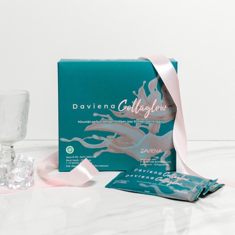 DAVIENA COLLAGLOW COLLAGEN DRINK BY DAVIENA SKINCARE (Minuman Collagen) Suplemen Kulit davienaskincarejakarta vidbeauty pemutih kulit bpom