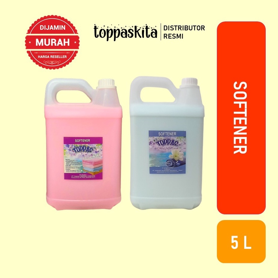 Toppas Sabun Cuci Piring / Cuci Tangan / Pembersih Lantai / Karbol / Softener / Multipurpose Cleaner / Pelicin Setrika  / Deterjen Cair 5liter (Gojek/Grab)