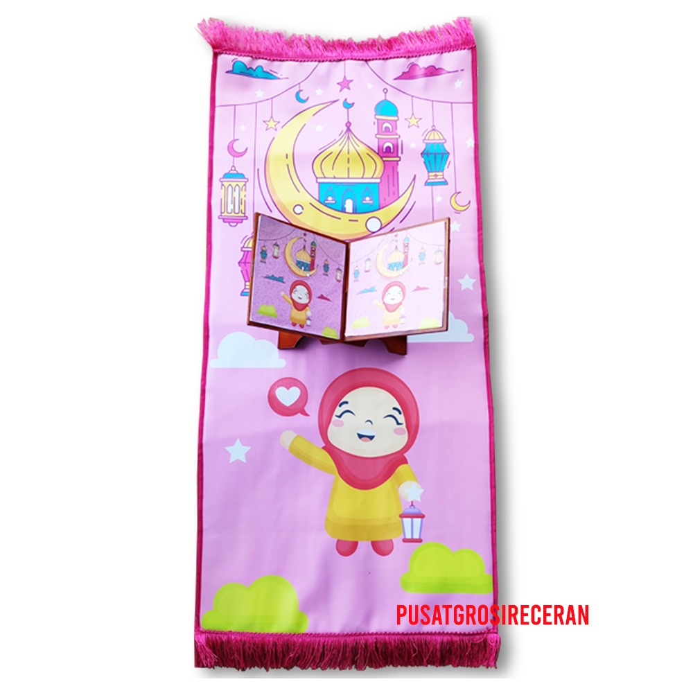 Custom Nama Sajadah Anak Karakter Kado Hadiah Ultah Souvenir Kelulusan Juara Naik Kelas Ulang Tahun Baby Shark-PaktSjdhNONAME+REKAL