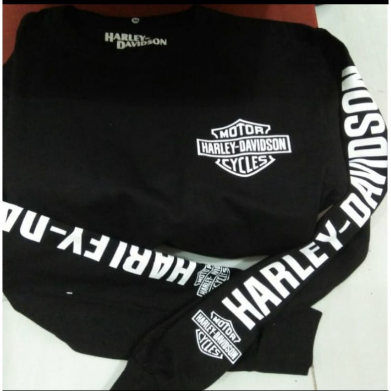 kaos baju t-shirt lengan panjang Harley Davidson pria wanita size S - XXL