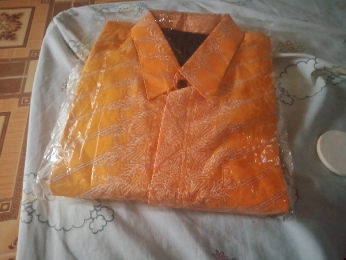 Modang Kuning Atasan Kemeja Batik Pria Lapis Furing Premium Lengan Pendek Batik Rafanda Solo