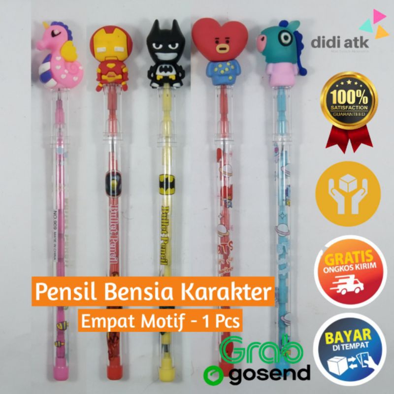 

Pensil Bensia Karakter / Pencil Cabut Cabut Lucu & Unik