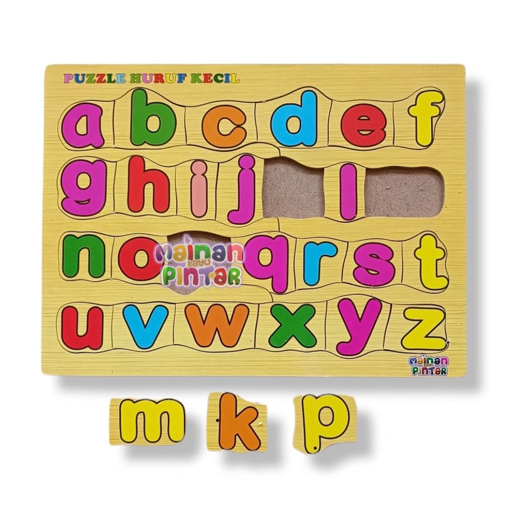 Puzzle Kayu Pengenalan Huruf Hijaiyah Huruf Alphabet Dan Angka - Mainan edukasi Anak - Mainan Kayu Pintar