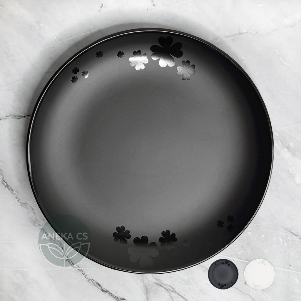 Piring Saji Melamin 7 inch - Piring Cafe Resto - V3307-Hitam
