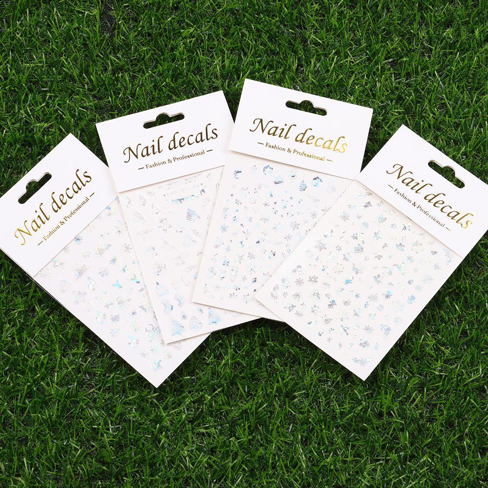 Stiker Kuku Motif Snowflake Warna Silver Untuk Dekorasi Manicure