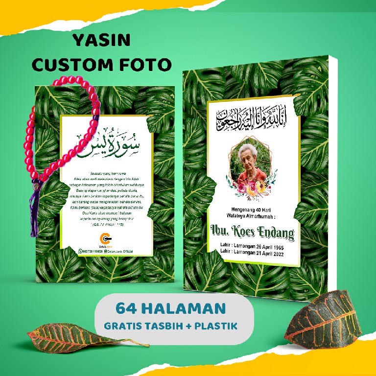 GRATIS TASBIH (64 hal) CETAK YASSIN - Print YASIN - BUKU YASSIN & tahli free desain / Custim foto